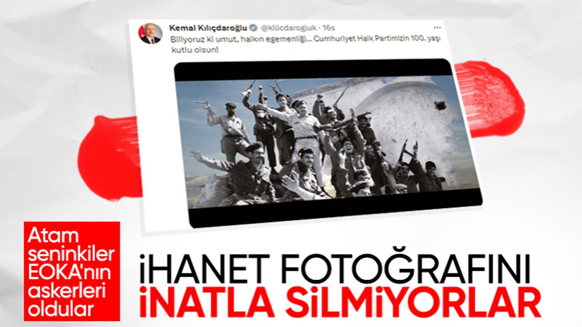 Kemal Kılıçdaroğlu Türk askeri sandı EOKA'lı teröristlerin fotoğrafına karşı sessiz kaldı