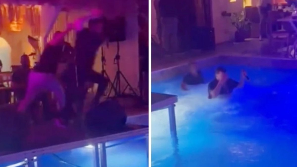 Murat Kurşun, hayranı yüzünden havuza düştü
